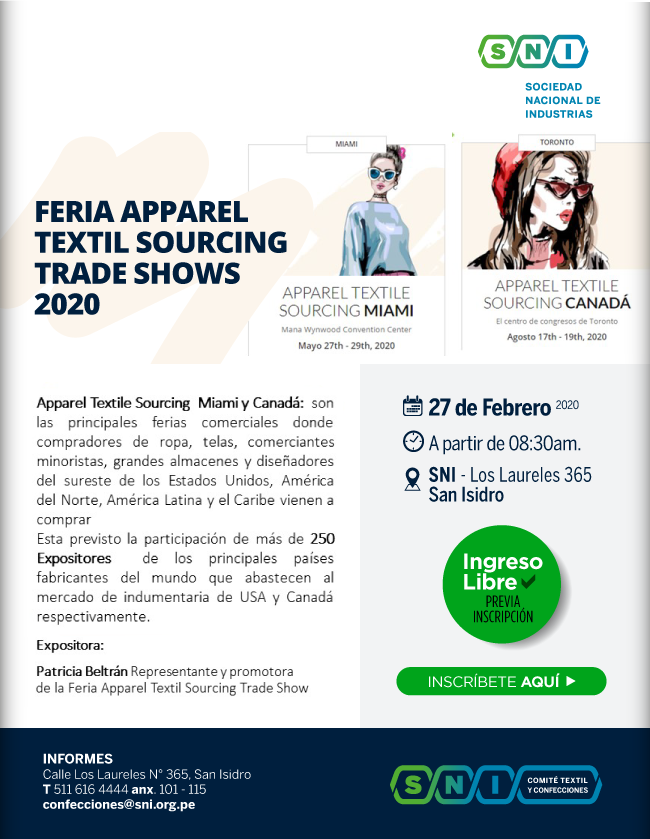 FERIA APPAREL TEXTIL SOURCING TRADE SHOWS 2020